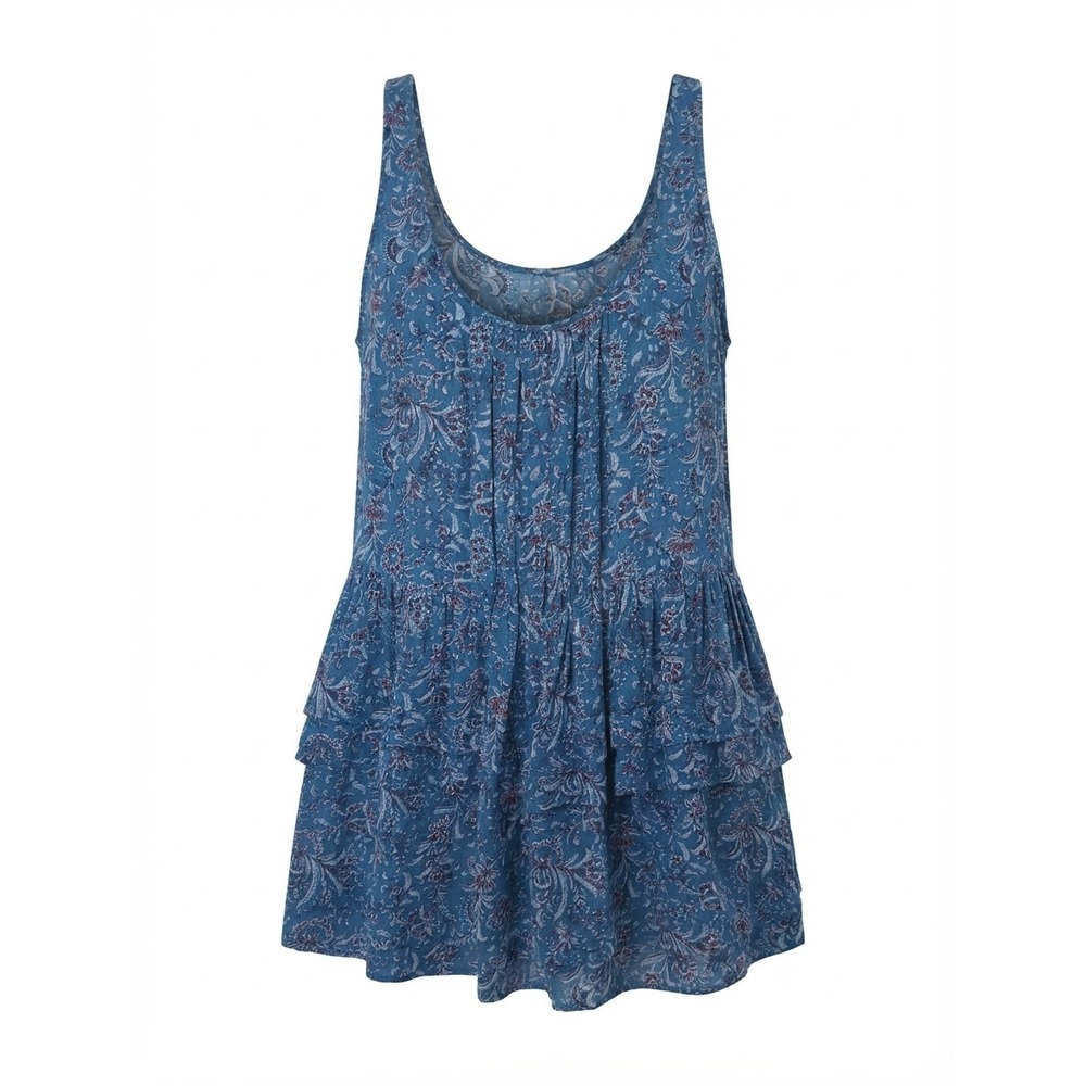 Intimately Free People Trapeze Baby Doll Teddy Size S Tiered Ruffle Blue Purple